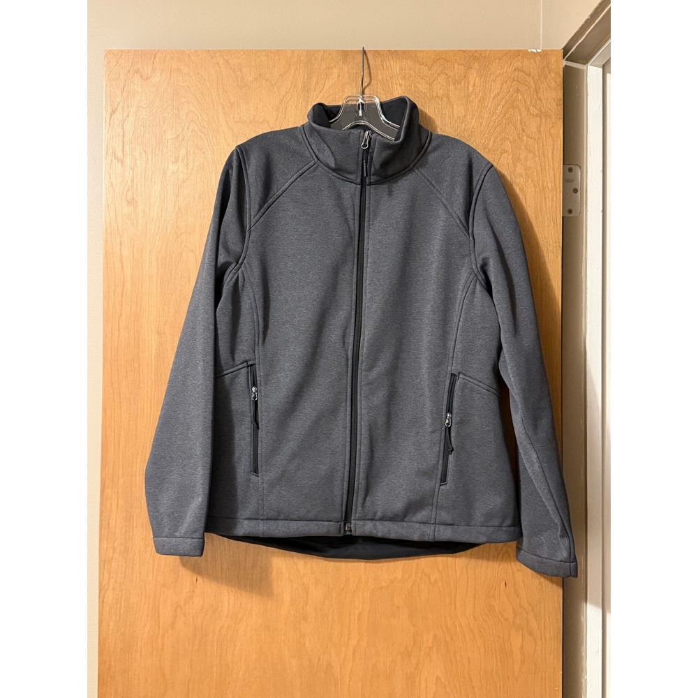 The North Face Softshell Jacket Womens XL Gray WindWall Fleece Lined Full Zip